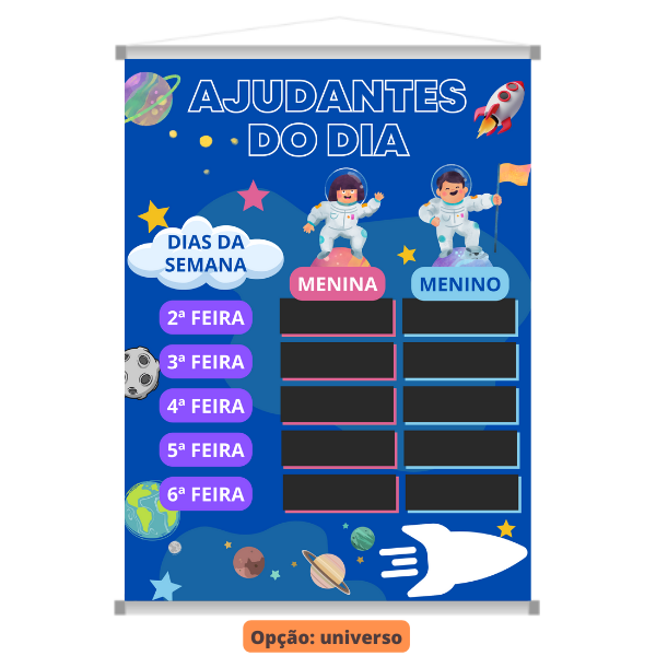 Banner escolar ajudantes do dia