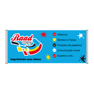 Faixa Personalizada com lona 440g Lona 480g m² colorido  Madeira, ponteira e cordinha 