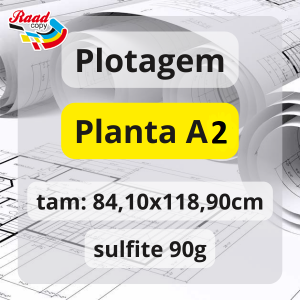 Plotagem Planta Preto ou Colorido A2 Sulfite 90gr 84,10x118,90    